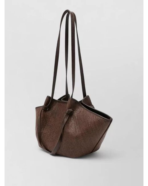 Yuzefi Brown Suede Mochi Tote Bag Long Handles