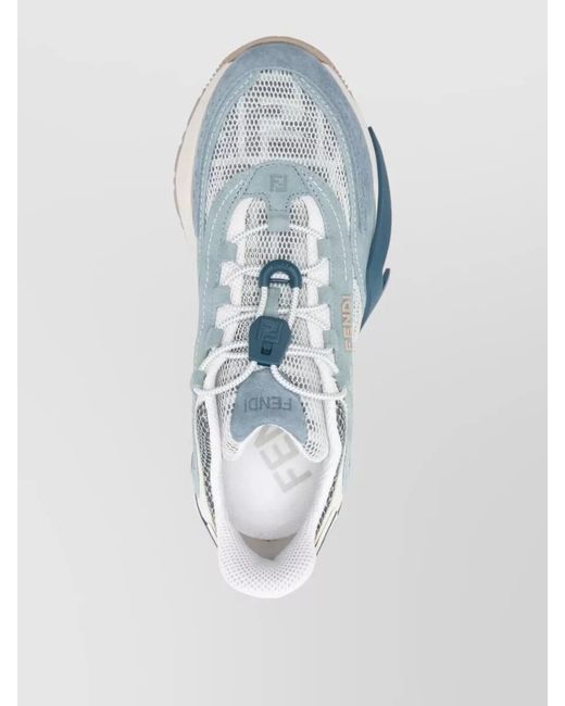Fendi Blue Mesh Low-Top Sneakers