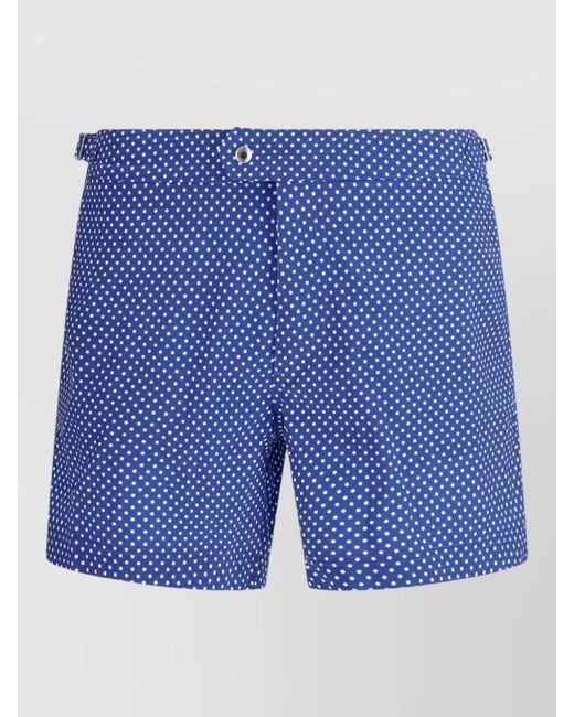 Tom Ford Blue Polka-Dot Swim Shorts for men