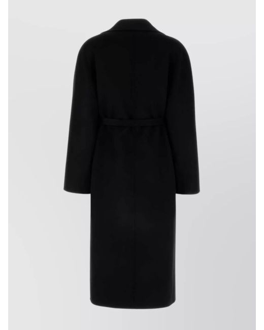 Ferragamo Black Cashmere Blend Single Breasted Coat
