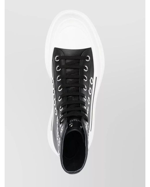 McQueen White Calf Leather Ankle Boots for men