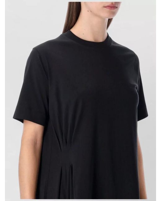 Loulou Black Cotton Asymmetric Draped Mini Dress