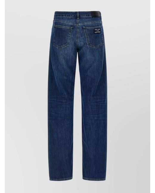 Elisabetta Franchi Blue Denim Straight-Leg Trousers