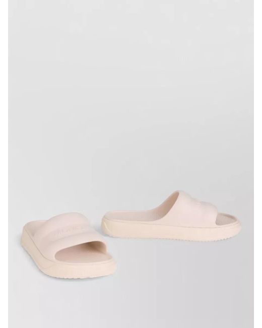 Moncler Pink Platform Logo Slides Open Toe Rubber Sole