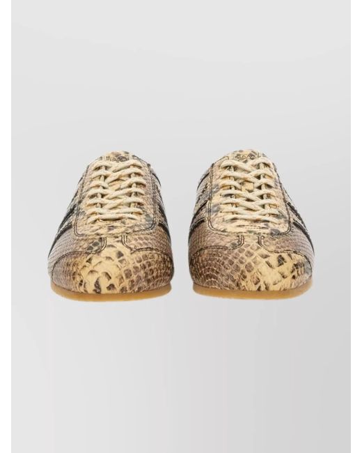 Dries Van Noten Metallic Leather Low-Top Sneakers
