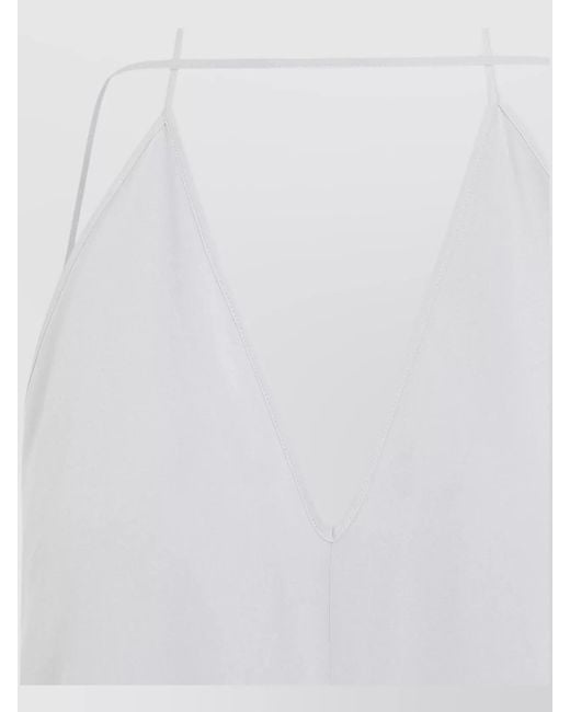 Totême White Silk Double-Halter Backless Top