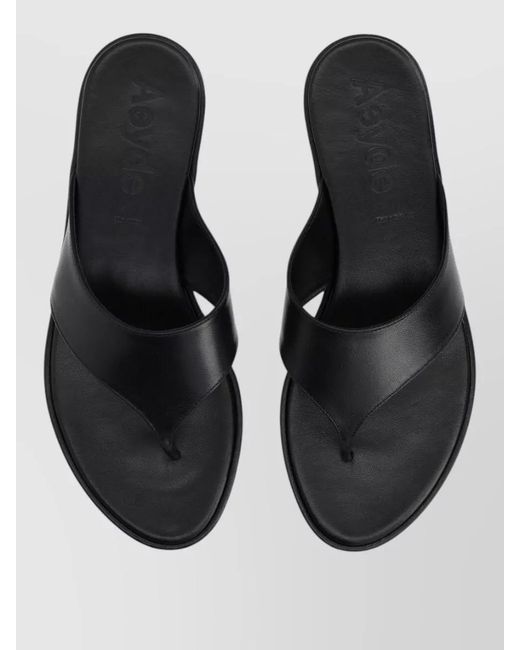 Aeyde Gray Leather Thong Sandal Flat Sole Design