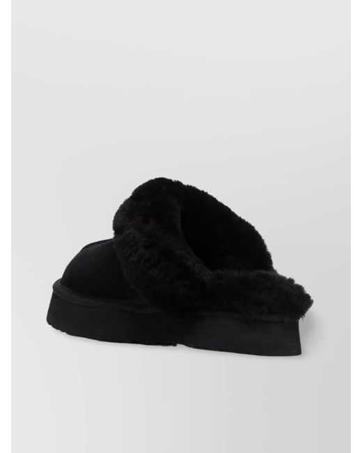 Ugg Black Suede Disquette Slippers