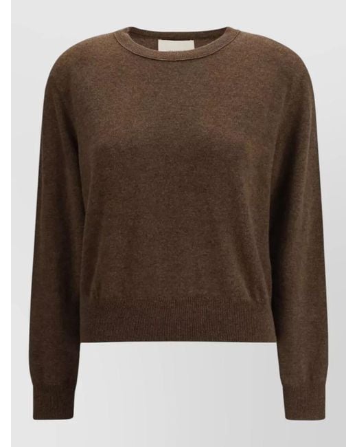 Lisa Yang Brown Cashmere Fine-Knit Sweater