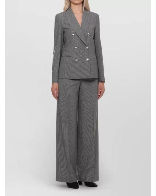 Peserico Gray Double Breasted Tailored Jacket Peak Lapel