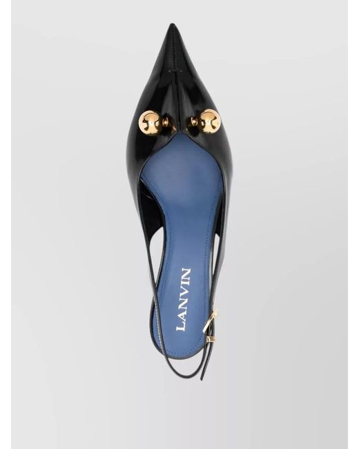 Lanvin Multicolor Slingback Pumps Pointed Toe Curved Heel
