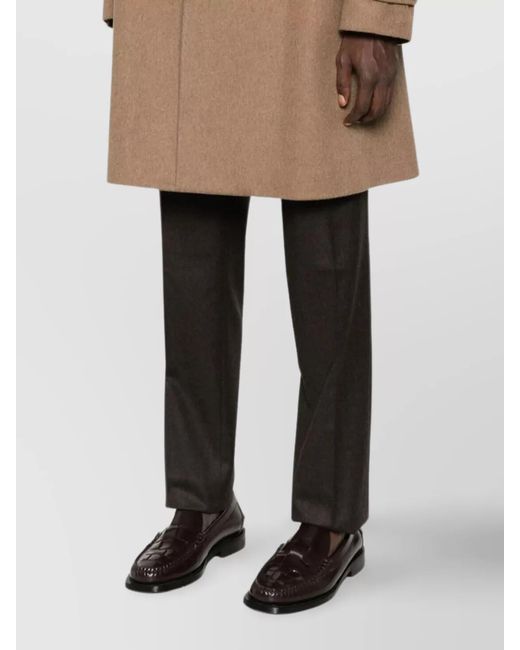 Lardini Brown Virgin Wool Single-Breasted Coat for men