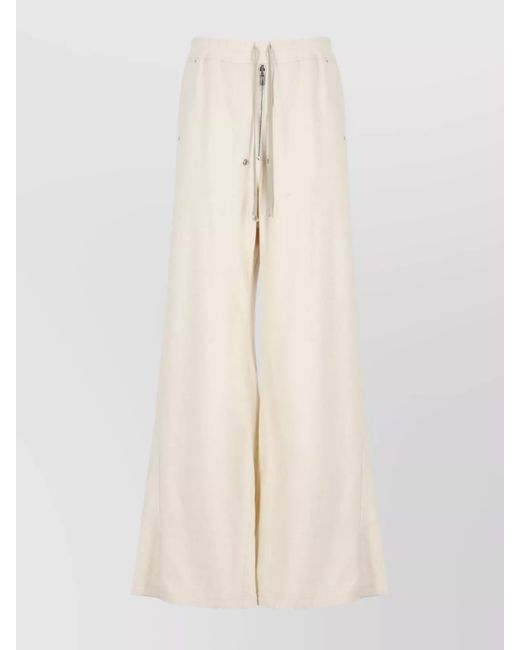 Rick Owens Natural Trousers Straight Leg Elastic Waist for men