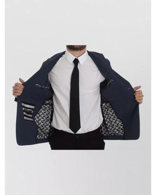 Dolce & Gabbana Blue Cotton Single-Breasted Blazer for men