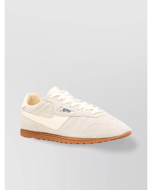 Autry White Suede And Leather Sneakers With Padded Collar for men