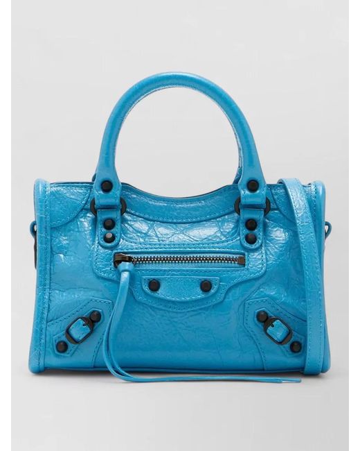Balenciaga Blue Le City Nano Leather Crossbody Bag