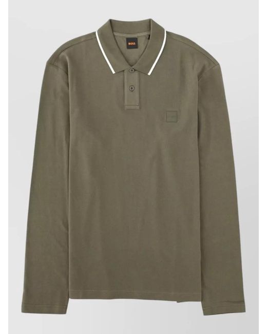 Boss Green Long-Sleeve Polo Shirt for men