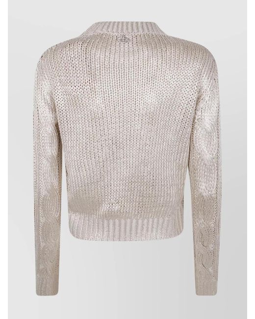 DIESEL White Miccha Round Neck Sweater