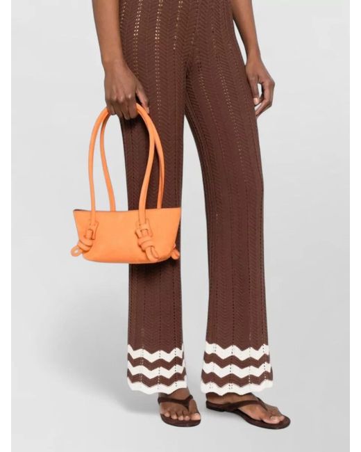 Hereu Orange Leather Shoulder Bag