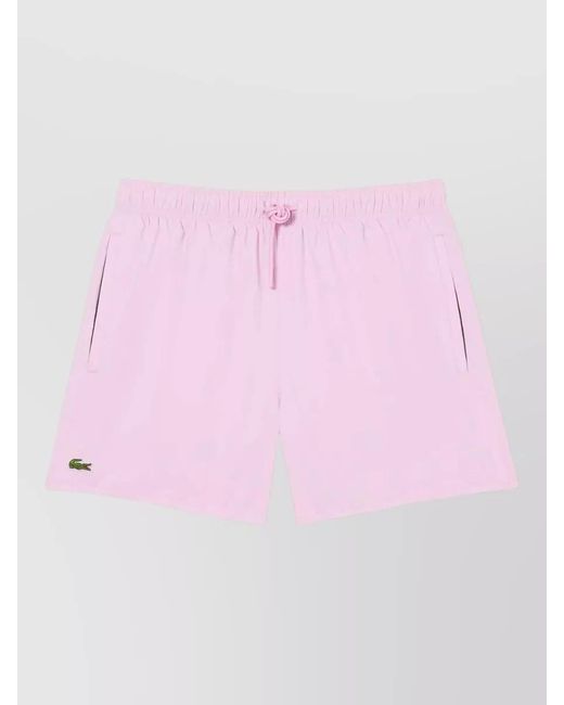 Lacoste Pink Swim Shorts Straight Cut Side Pockets for men