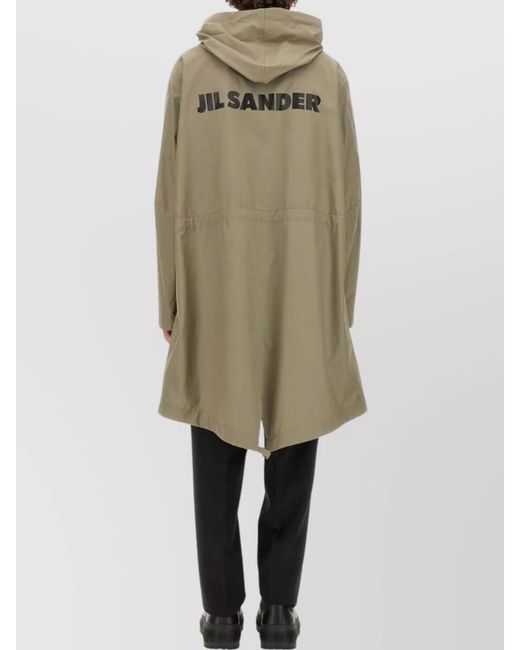 Jil Sander Black Cotton Parka for men