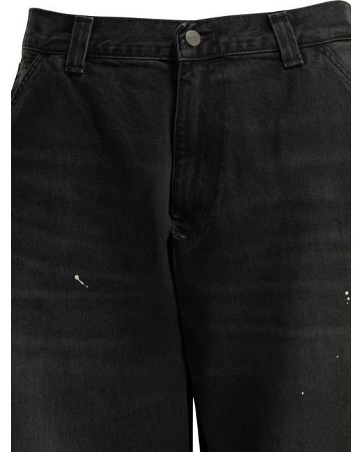 Carhartt Black Straight-Leg Denim Work Pants for men