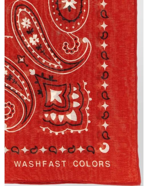 Alanui Red Paisley Bandana Lightweight Fabric Patterned Square