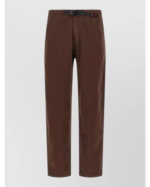 Gramicci Brown Tailored Pants Belt Loops Side Pockets for men