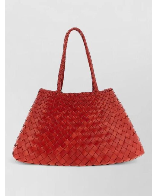 Dragon Diffusion Red Santa Croce Big Leather Tote Bag