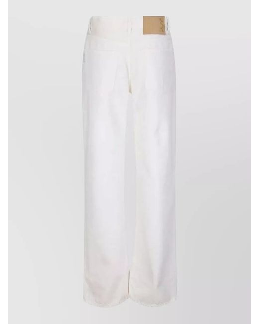 Haikure White High-Rise Straight-Leg Denim Trousers