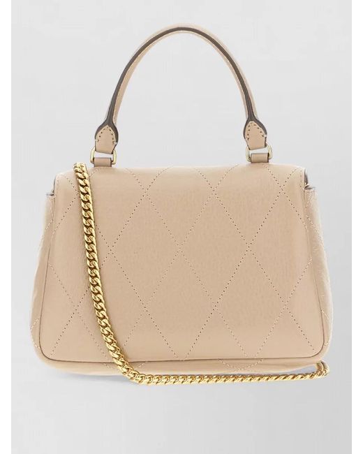 Tory Burch Natural Mini Leather Quilted Shoulder Bag