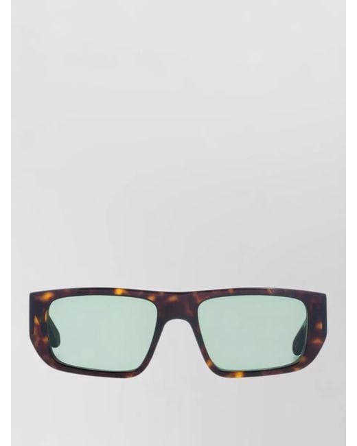 Facehide Green Rectangular Sunglasses Lenses Tortoiseshell Frame Design