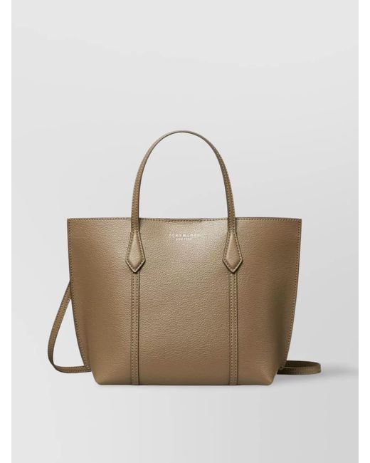Tory Burch Natural Perry Small Leather Tote Bag