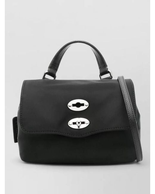 Zanellato Black Postina Rimboccata Tokyo Baby Shoulder Bag