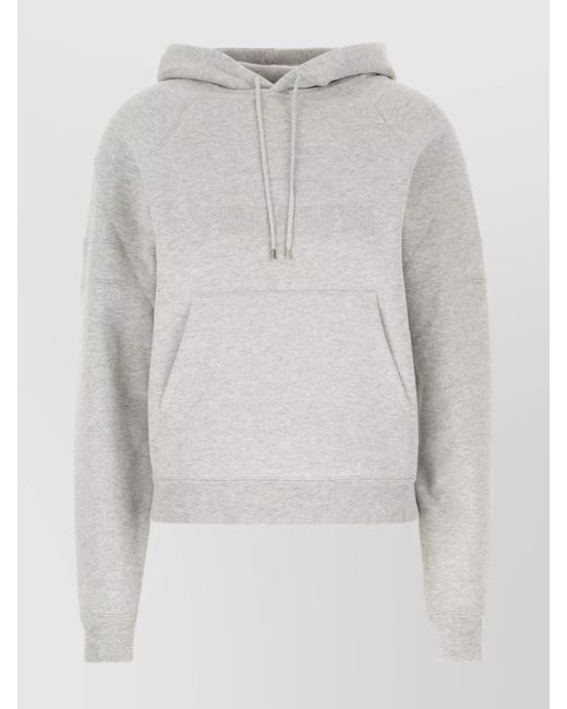 Saint Laurent Gray Hooded Sweater With Kangaroo Pocket