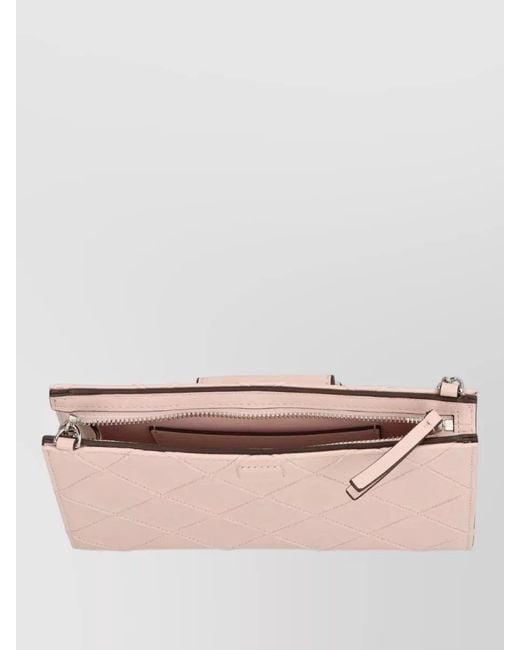 Tory Burch White Chain Strap Quilted Rectangular Crossbody Bag