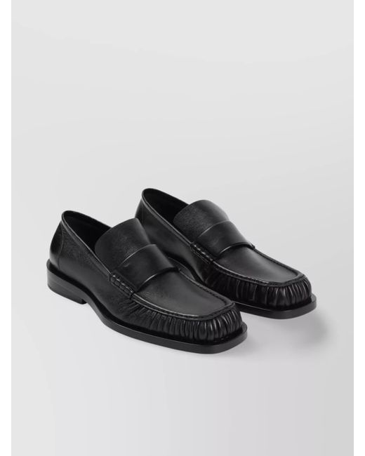 Jil Sander Black Leather Loafers With Squared Toeline for men