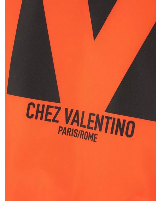Valentino Garavani Orange Nylon Padded Bomber Jacket for men