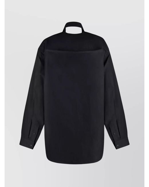 Balenciaga Blue Cotton Poplin Suspended Shirt Dress