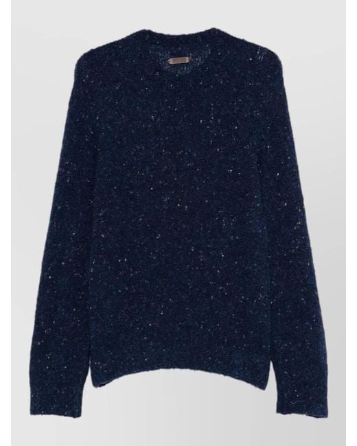 Moschino Blue Bear Motif Crew Neck Casual Sweater for men