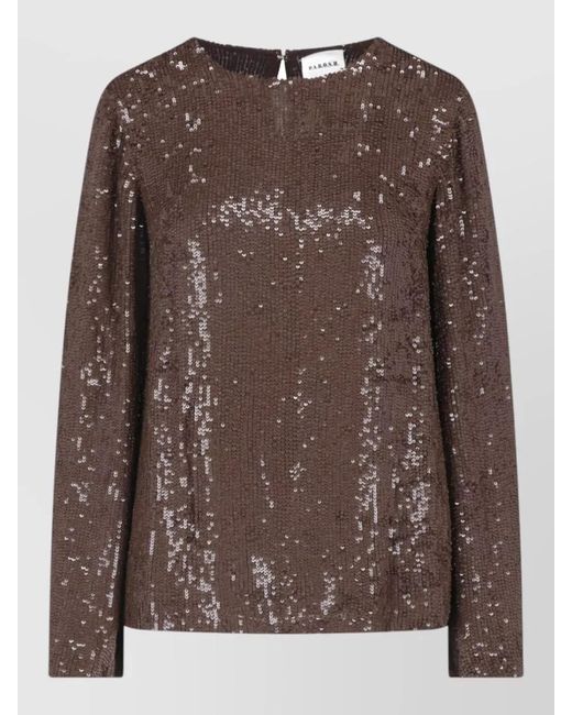 P.A.R.O.S.H. Brown Crewneck Blouse