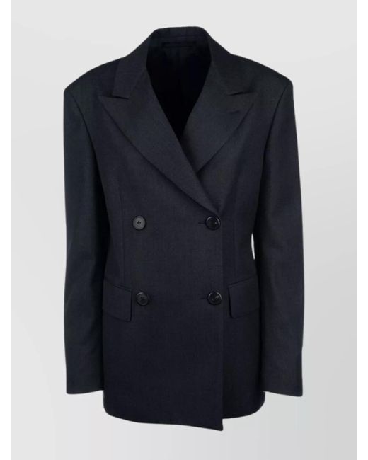 Prada Blue Tailored Jackets Button Detailing