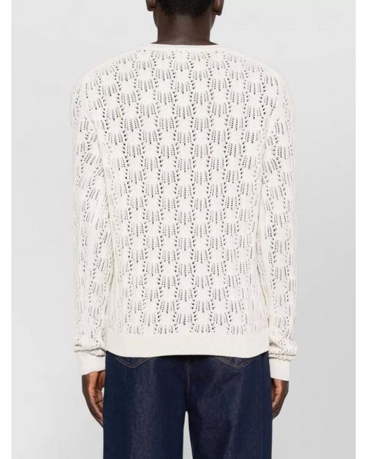 Vivienne Westwood Natural Crewneck Sweater Open Knit Ribbed Trims for men