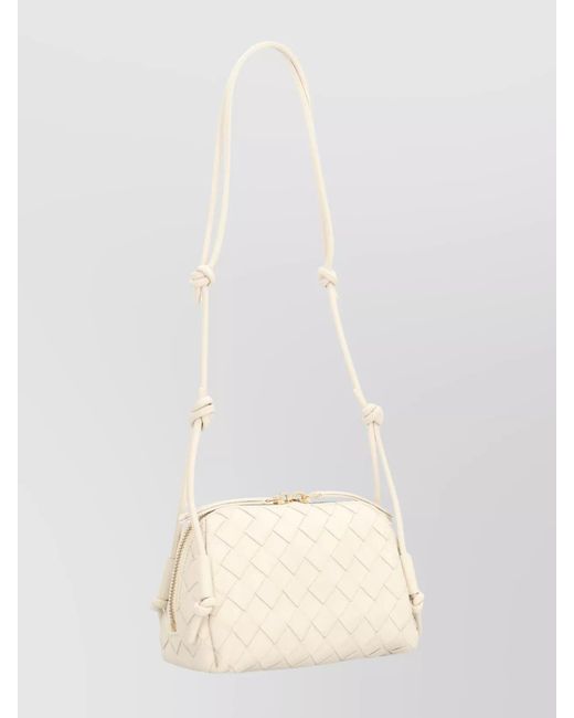 Bottega Veneta Natural Woven Leather Crossbody Pouch