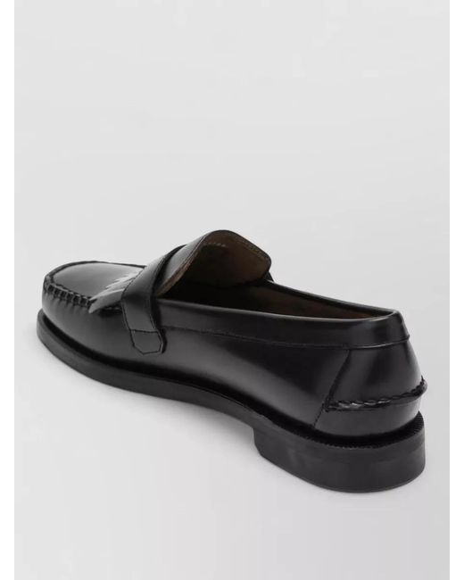 Sebago Black Loafers Buckle Fringe Round Toe Design for men