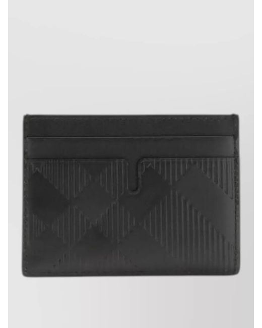 Burberry Black Calf Leather Bos Taurus Compact Wallet for men