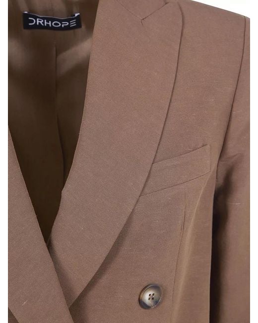 DR. HOPE Brown Double-Breasted Blazer