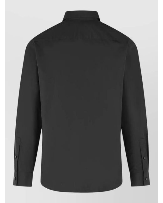 Burberry Black Cotton Classic-Fit Long-Sleeve Shirt for men