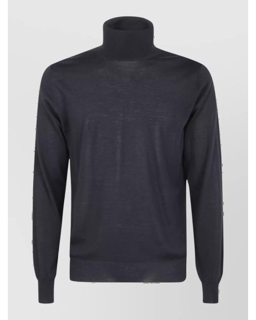 Filippo De Laurentis Blue Wool Turtleneck Jumper for men