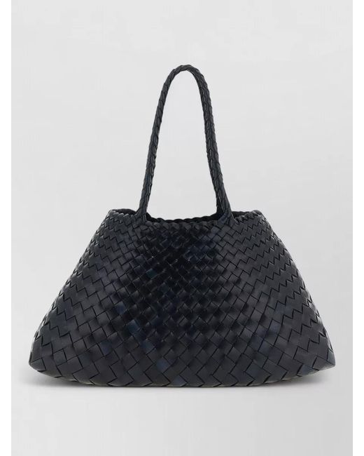 Dragon Diffusion Black Santa Croce Big Leather Tote Bag
